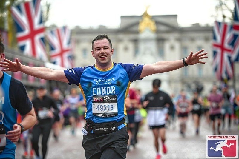 Conor McClean IFA in Lonsdale St Albans office runs the London Marathon for charity