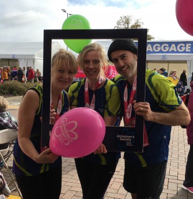 Lonsdale colleagues at the finish line of their 10 mile run